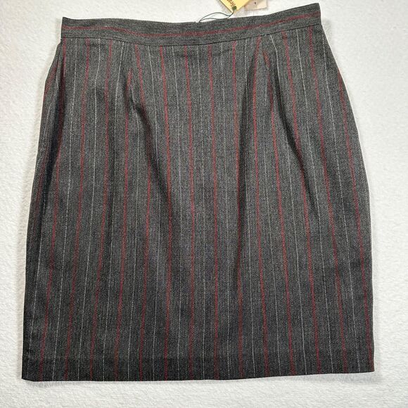 BCBG Max Azria Pencil Skirt Women's Size 12 Gray Vertical Stripe New - Picture 1 of 10